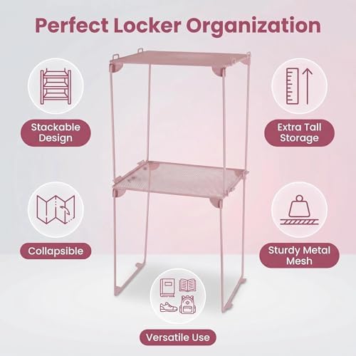 neudeco pack 2, mesh locker shelf, stackable extra, close-up detail
