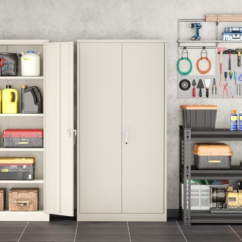 intergreat metal garage storage cabinet with lock, 72" shown in use