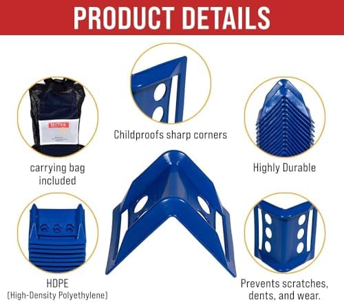 Mytee Products (20 Pieces Blue 4"x6" Flatbed Edge Protectors with Carrying Case - 4" Winch Ratchet Straps Corner Protectors for Flatbed Cargo Load