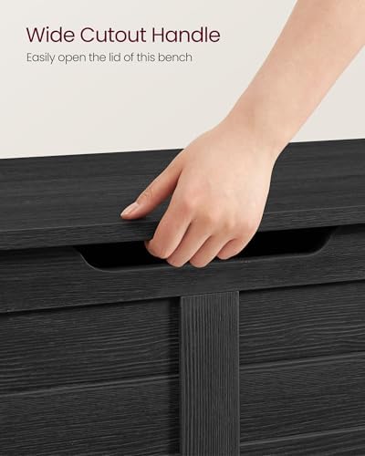 vasagle storage chest, 39.4 inches width bench with, front angle view