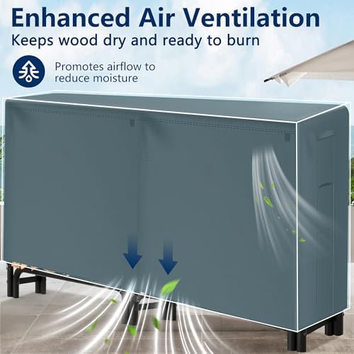 amagabeli garden & home 8ft firewood cover waterproof shown in use