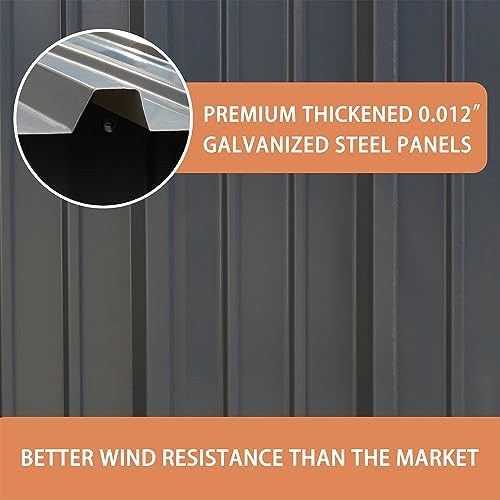 mupater 8 x 10 ft outdoor storage shed, close-up detail