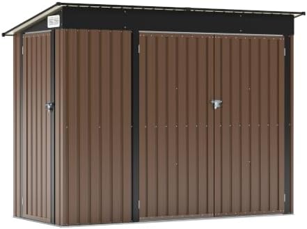 lausaint home 8 x 4 ft outdoor storage, front angle view