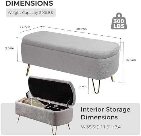 end of bed storage bench for bedroom, small shown in use
