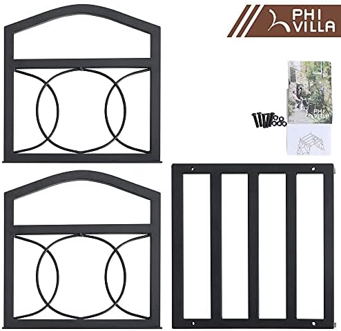 phi villa 17 inch small firewood rack indoor/outdoor on a desk or shelf