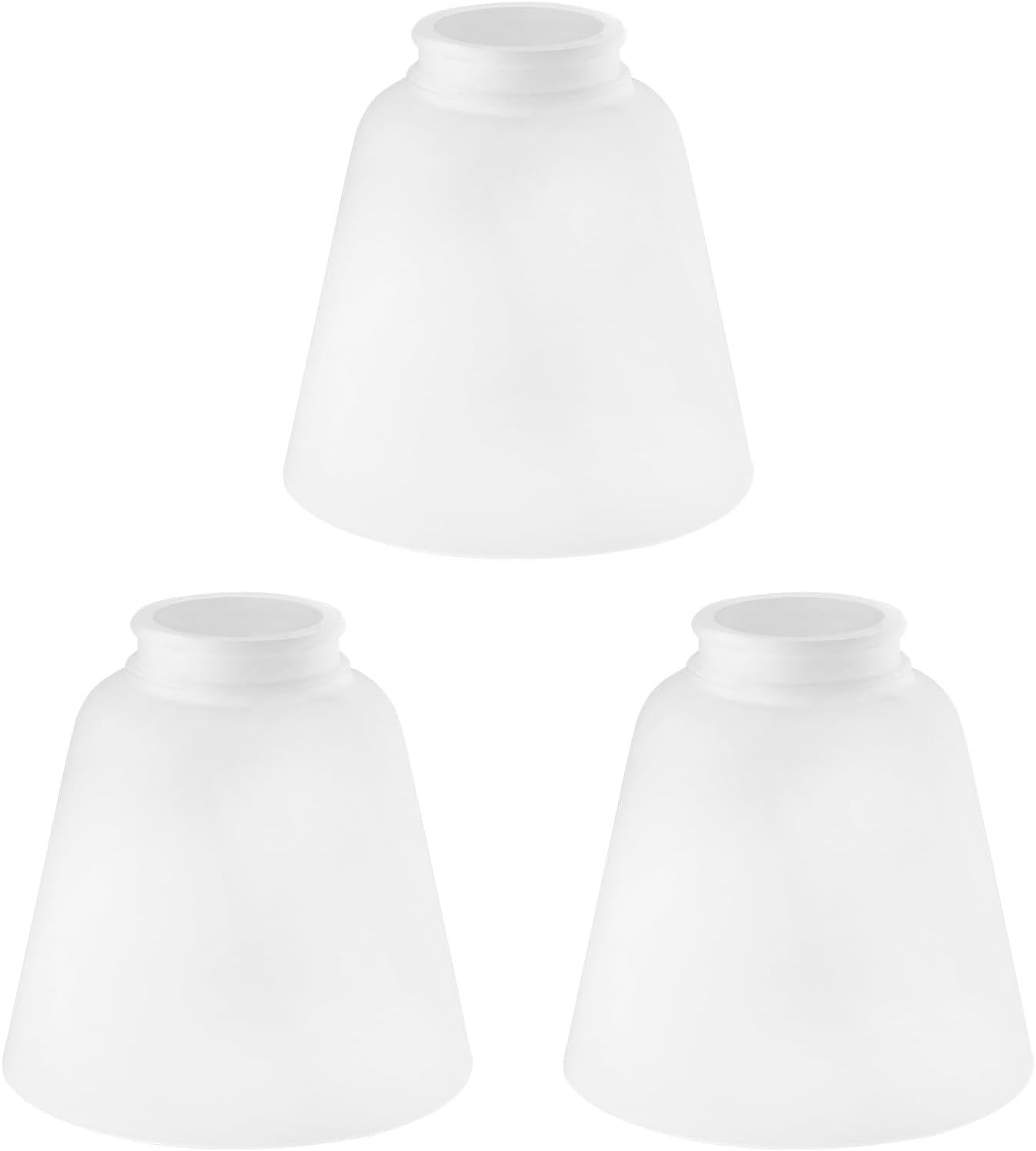 3 Pack White Glass Shade Covers, Glass Lamp Shade Replacements for Light Fixtures, 2.1 Inch Fitter Globes White Lampshades for Chandelier Bath Vanity Lights Wall Sconces Pendants
