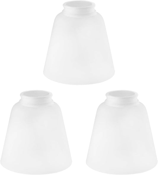 3 Pack White Glass Shade Covers, Glass Lamp Shade Replacements for Light Fixtures, 2.1 Inch Fitter Globes White Lampshades for Chandelier Bath Vanity Lights Wall Sconces Pendants