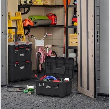 keter stack n' roll modular diy toolbox, stackable shown in use