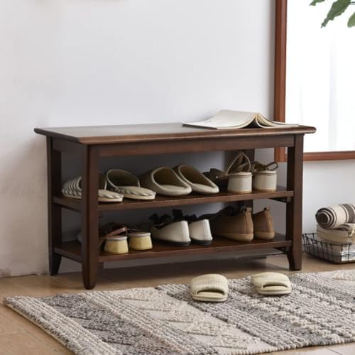 xkzg shoe rack bench wooden shoe storage bench, side view