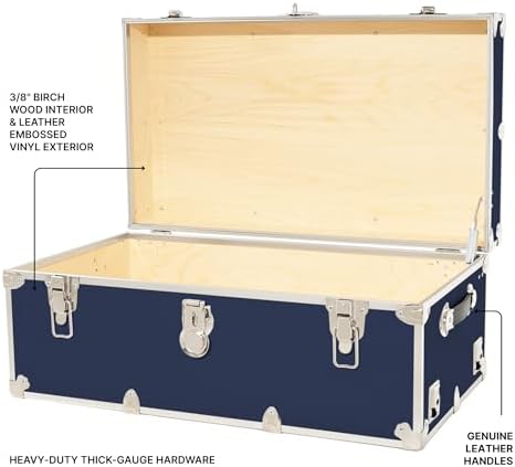 rhino classic large trunk for camp & college, close-up detail