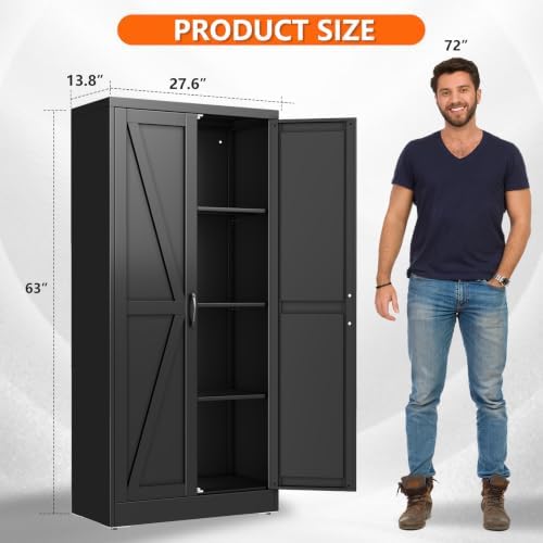 metal garage storage cabinet, 63" h steel tool, close-up detail