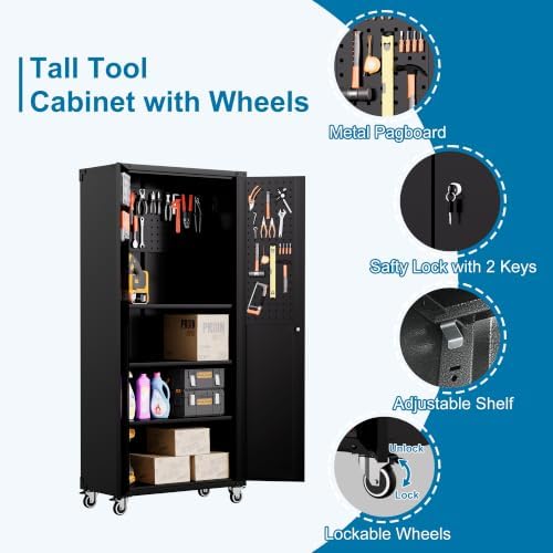 6-piece garage storage cabinets system heavy duty workshop on a desk or shelf