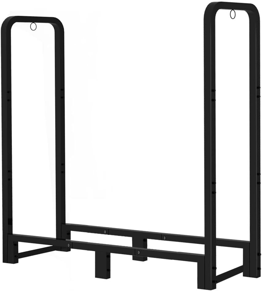 3ft firewood rack stand heavy duty logs holder shown in use