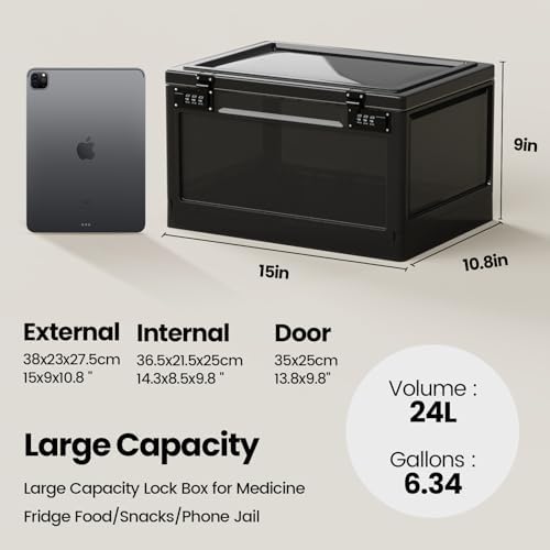 large medicine lock box for safe medication,24 litre shown in use