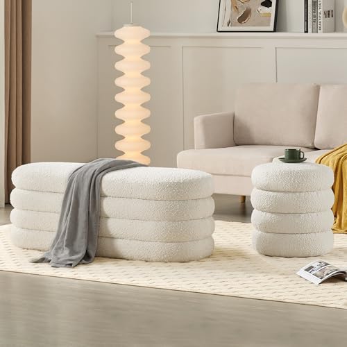 busaurus storage ottoman bench 49.2 inch upholstered fabric on a desk or shelf