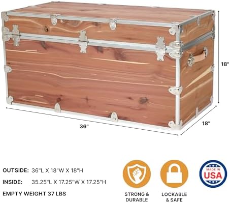 rhino knotty cedar xxl chest, coffee table storage shown in use