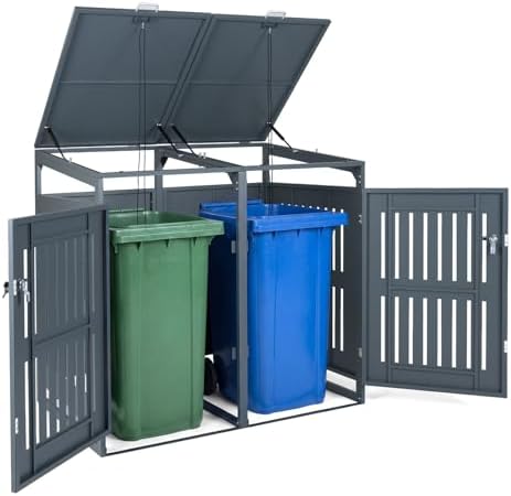 goplus 44 cu.ft outdoor trash can storage, garbage, view 9