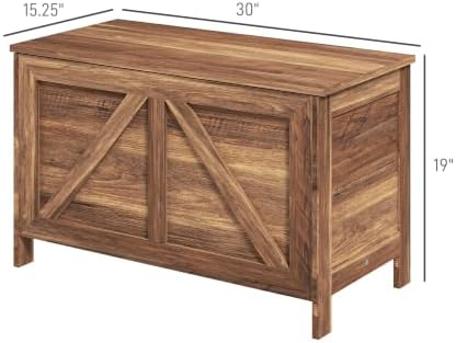 homcom 30" farmhouse storage bench lift top storage on a desk or shelf
