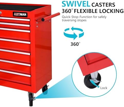 7 drawers rolling tool cart on wheels, multifunctional, package contents