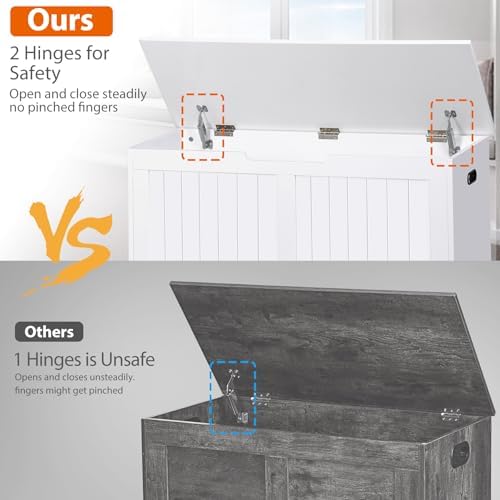 wooden storage chest,30/40 inch storage trunk w/2 safety, front angle view