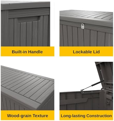 east oak outdoor storage box, 180 gallon deck showing dimensions