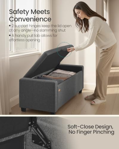 songmics storage ottoman, 48 inches long bed end on a desk or shelf