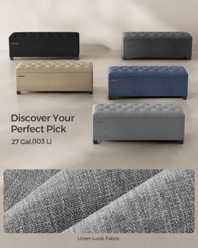 songmics storage ottoman bench, foot rest with legs, package contents