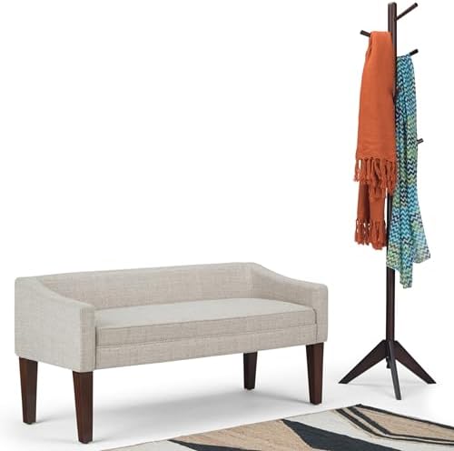 simplihome parris 50" wide upholstered bench in platinum, view 10