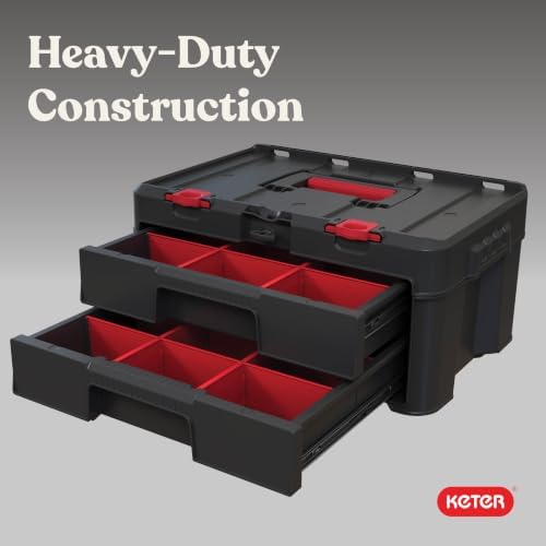 keter stack-n-roll two drawer tool box for small, view 11