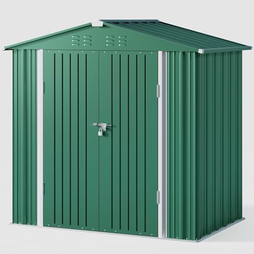 gizoon 6 x 4 ft outdoor storage shed, front angle view