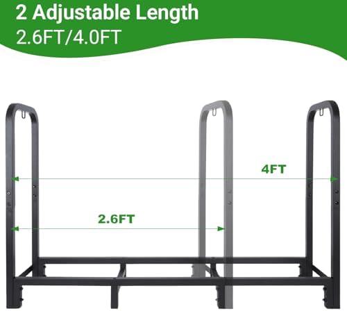 4ft firewood rack outdoor, holds 1543 lbs with on a desk or shelf