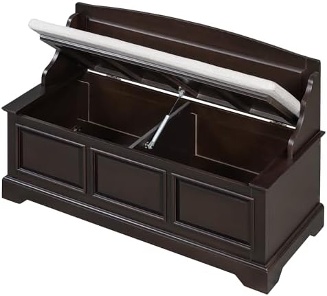 lumisol shoe storage bench with seating, 41.7” farmhouse, view 9