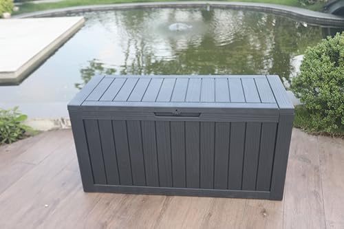 btexpert 70 gallon outdoor deckbox storage container deck, close-up detail