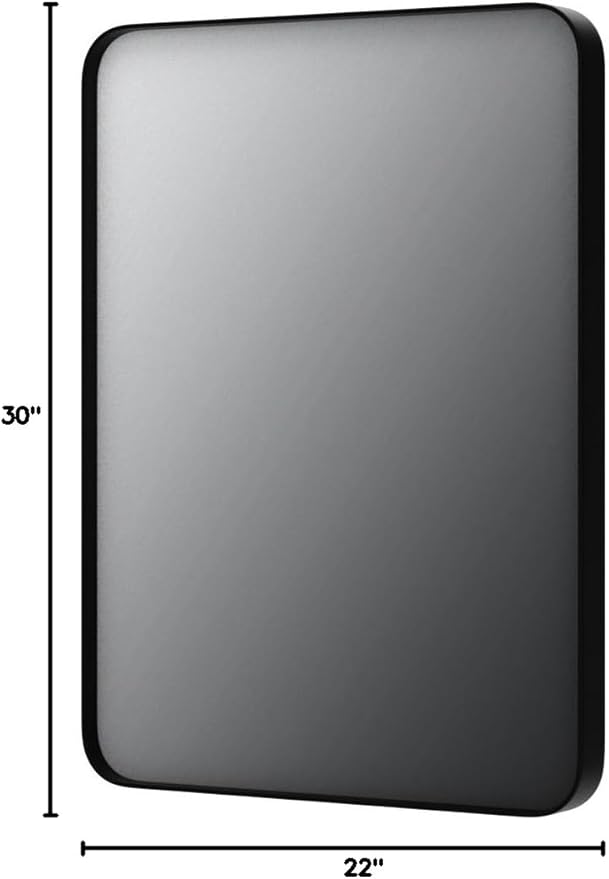 LOAAO Black Metal Framed Bathroom Mirror - Image 7