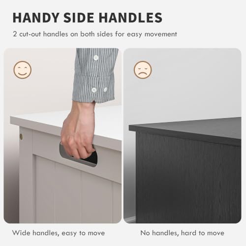 homcom storage bench cut-out handles 39.4" x 15.7" showing dimensions