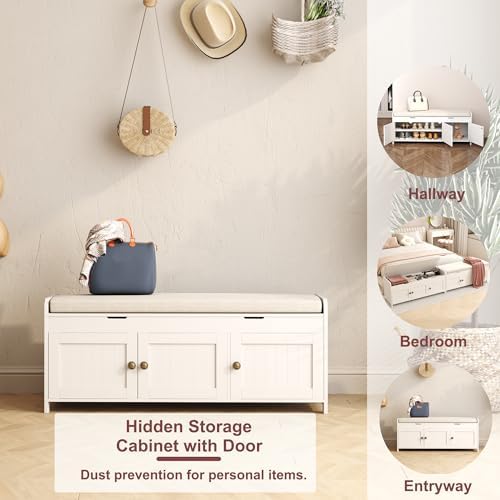 homefort 41.3" shoe bench with lift top storage, front angle view