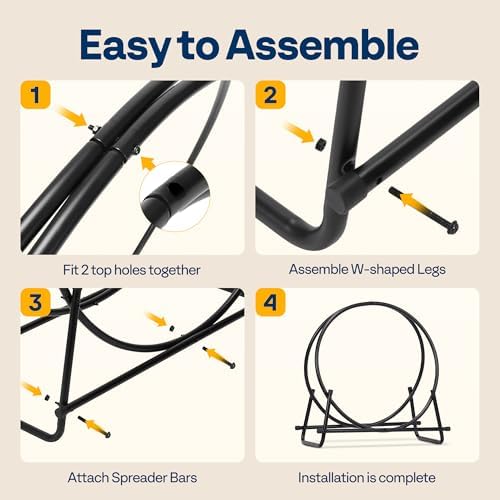 vivohome 28 inches firewood log rack hoop with, package contents