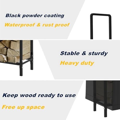 walmann 6 ft firewood rack with cover, heavy on a desk or shelf