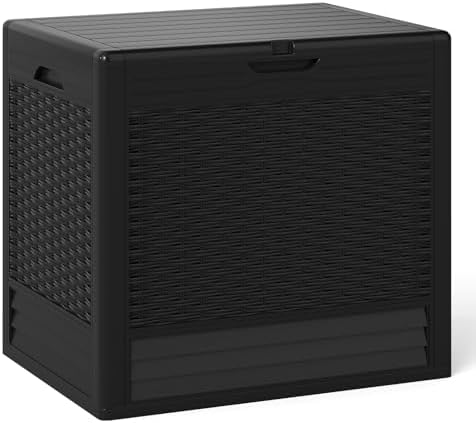 tangkula 25 gallon waterproof outdoor storage box with, view 11