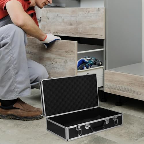 doitool aluminum tool box, hard storage case with on a desk or shelf