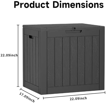 easyup 32 gallon resin deck box waterproof, uv shown in use