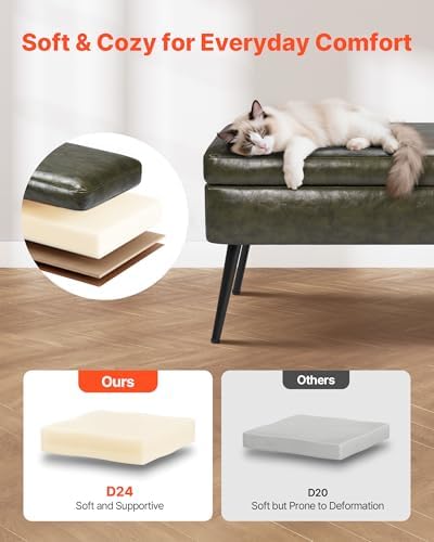 vevor leather storage ottoman bench, pu leather bench, package contents