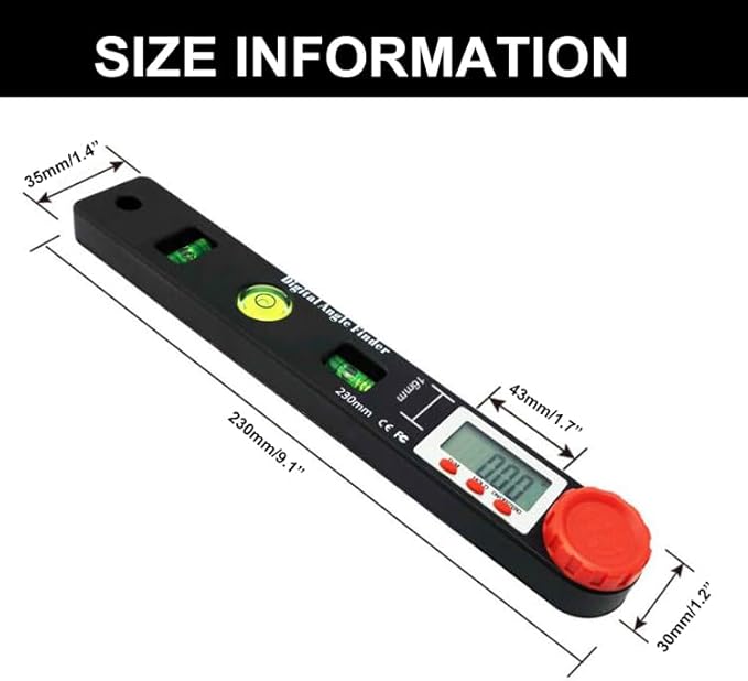NORTOOLS Digital Angle Finder Protractor-7inch 0-360 °LCD Digital Protractor - Image 7