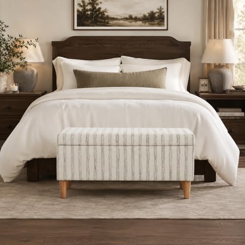 homepop malmo 36" storage bench - gray &, side view