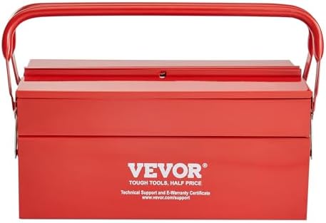 vevor metal tool box, 14-inch, 2-tier 3-tray portable, view 9