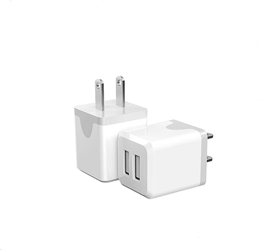 USB Wall Charger，Dual A USB Port Cube Power Plug Adapter，Fast Phone Charger by Unknown