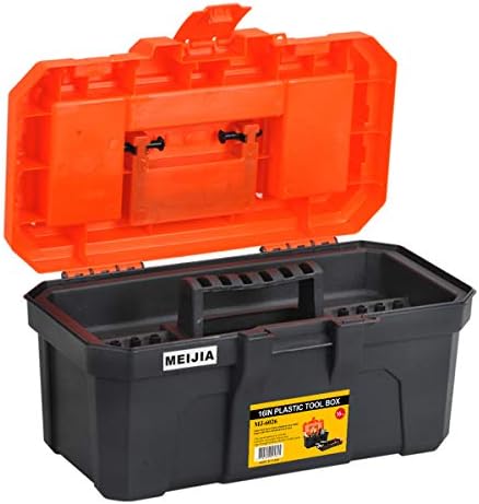 meijia portable tool storage box, organizers with foldable, side view