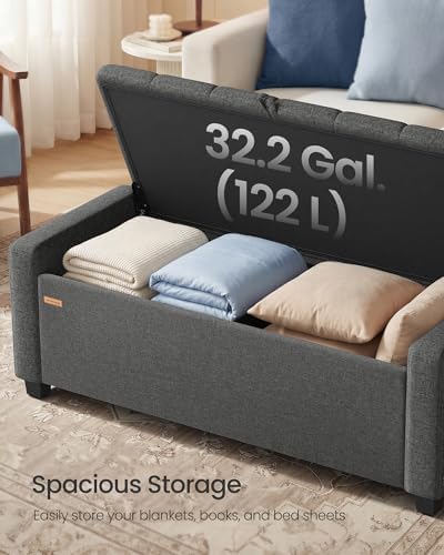 songmics storage ottoman, 48 inches long bed end, front angle view