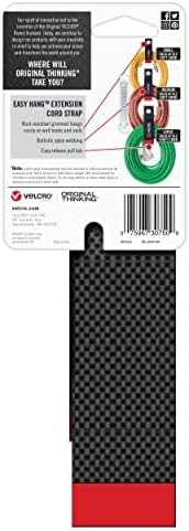 VELCRO Brand Easy Hang Extension Cord Holder Organizer Variety Pack | Holds 60-100lbs, Heavy Duty Straps Fit Easily on Hooks or Nails | Perfect for Garage Organization | 3-pk 10", 14" and 18", Black