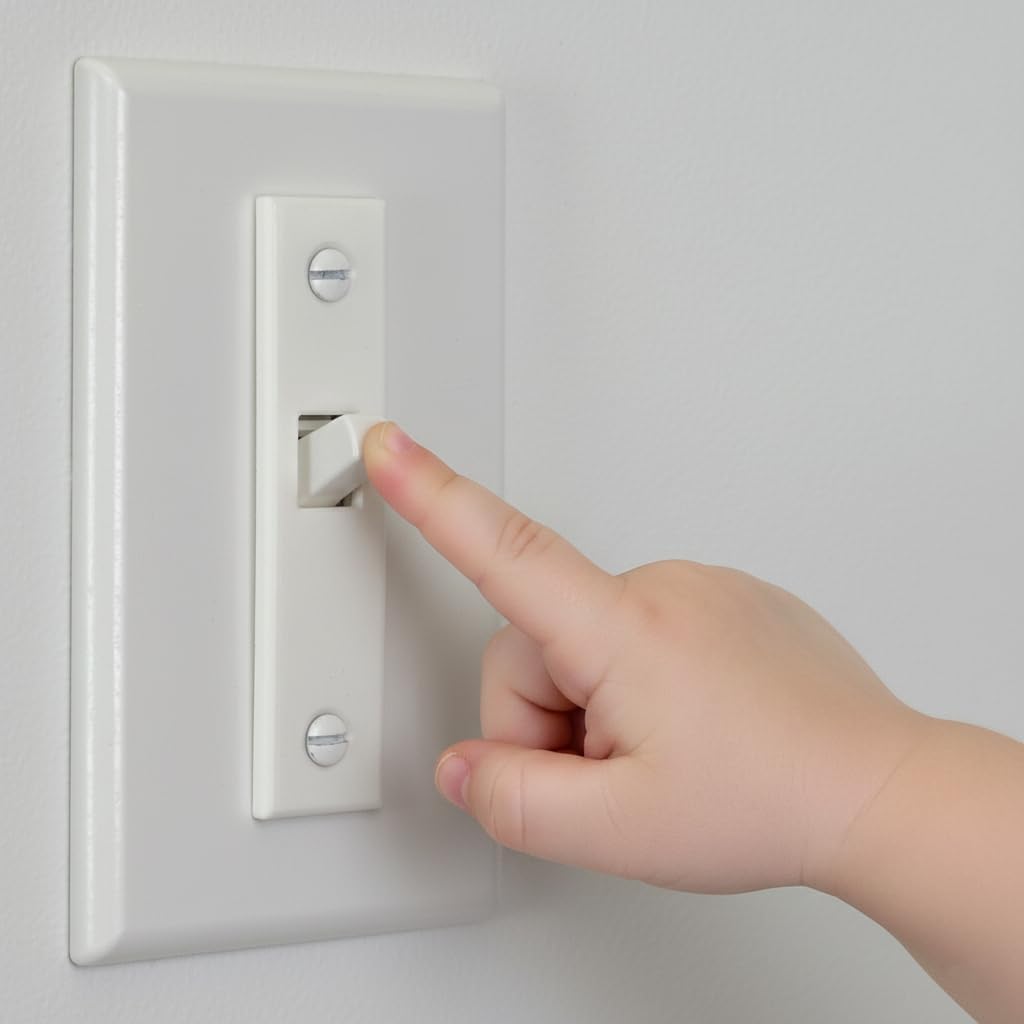 Light Switch Lock - Switch Safety Locker Child Proof Switch Guards for Standard Toggle Switches - Baby Safety Light Switch Cover Protector - Prevents Accidental On/Off (White, 2 Pack)